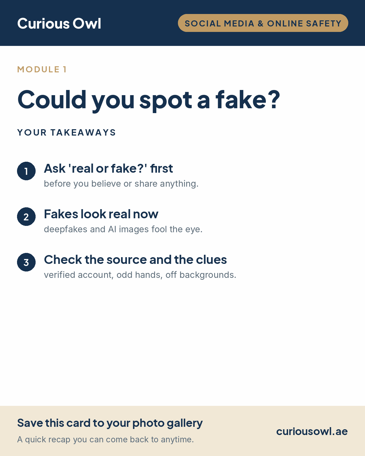 Could You Spot a Fake? takeaways