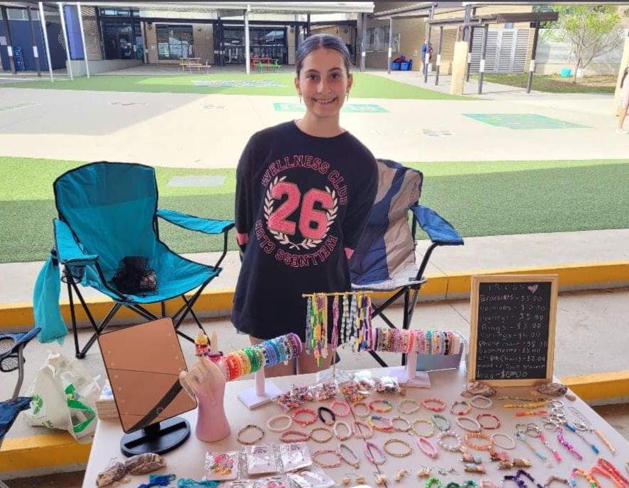 A teen running her own handmade stall