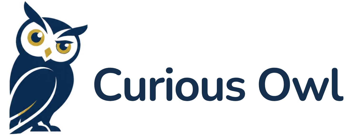 curious owl — tight logo
